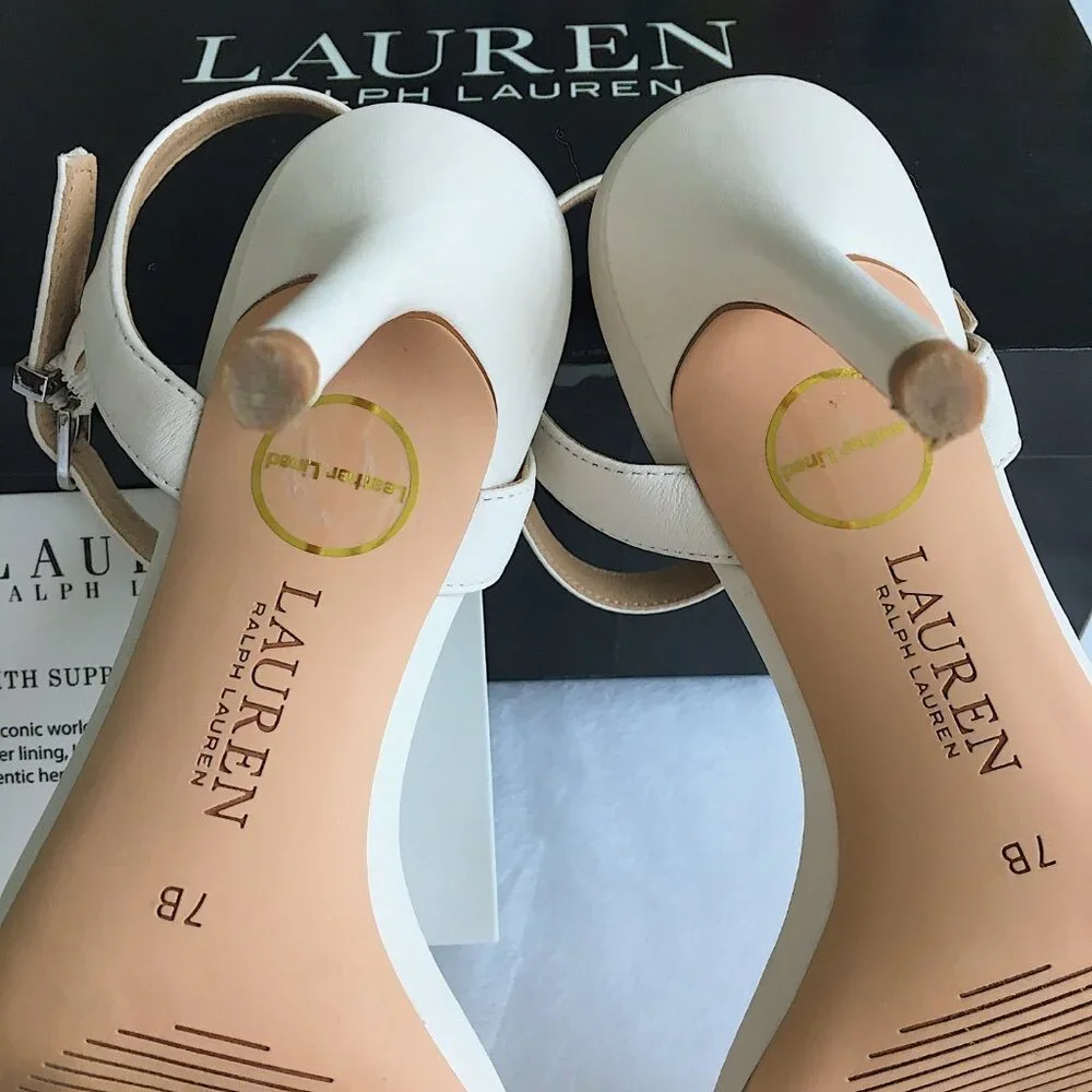 LAUREN Ralph Lauren Gwen Soft Nappa Leather Sandal Heels